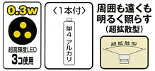 0.3W LED 単四1本 超拡散型