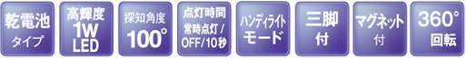ライテックス(RITEX) ASL-090 LEDどこでもセンサーライトの特長