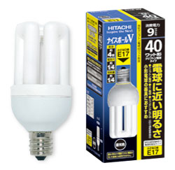 日立 EFD10ED/9AE17 電球形蛍光ランプ ナイスボールV D形 E17口金 激安価格販売:アカリセンター
