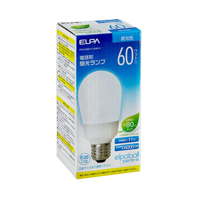 エルパ Elpa エルパボール A60形 11w Efa15el 11 A062h Efa15ed 11 A061h 電球形蛍光灯 E26口金 激安価格販売 アカリセンター エルパ Elpa エルパボール A60形 11w Efa15el 11 A062h Efa15ed 11 A061h 電球形蛍光灯 E26口金 激安価格販売 アカリセンター