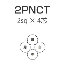 住友電工 2PNCT 2sq×4芯 丸形コード 黒