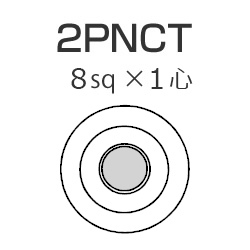 富士電線 2PNCT 丸形コード 8SQ×1芯 黒
