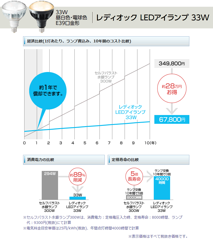 ファッショナブルな-LED電球 LEDioc LEDラ•イトバルブ F LDS79L-G-E39FA（LDS79LGE39FA）E39 口金 電球色  岩崎電気 らんぷや 通販 PayPayモール