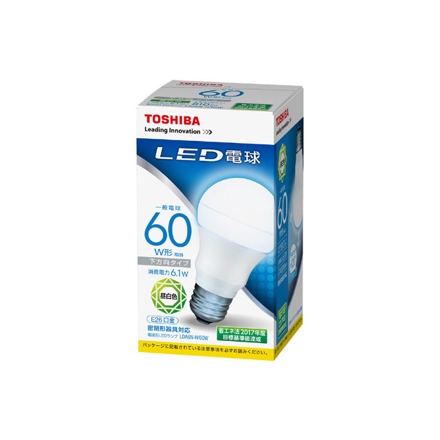 東芝 LDA7L-H/60W LDA6N-H/60W LED電球 一般電球 下方向タイプ 60W形