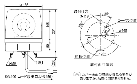 pgCg KG-100 ^] 186mm KG^ AC100V