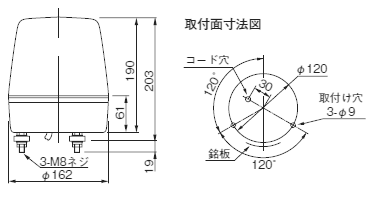 pgCg XPE-M2 ^LEDtbV\ 162mm XPE^ AC100/200/230V