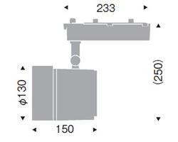 遠藤照明(ENDO) LEDZランプ Rs18 CDM-TP150W相当 ライティングレール用