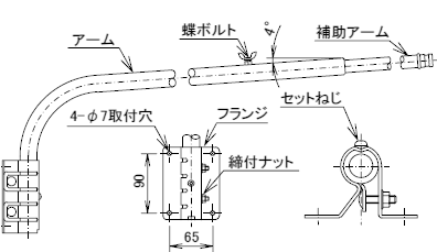 岩崎 F14, F14/W, F14/BK アイ ランプホルダ用 可動アーム（980-1480mm